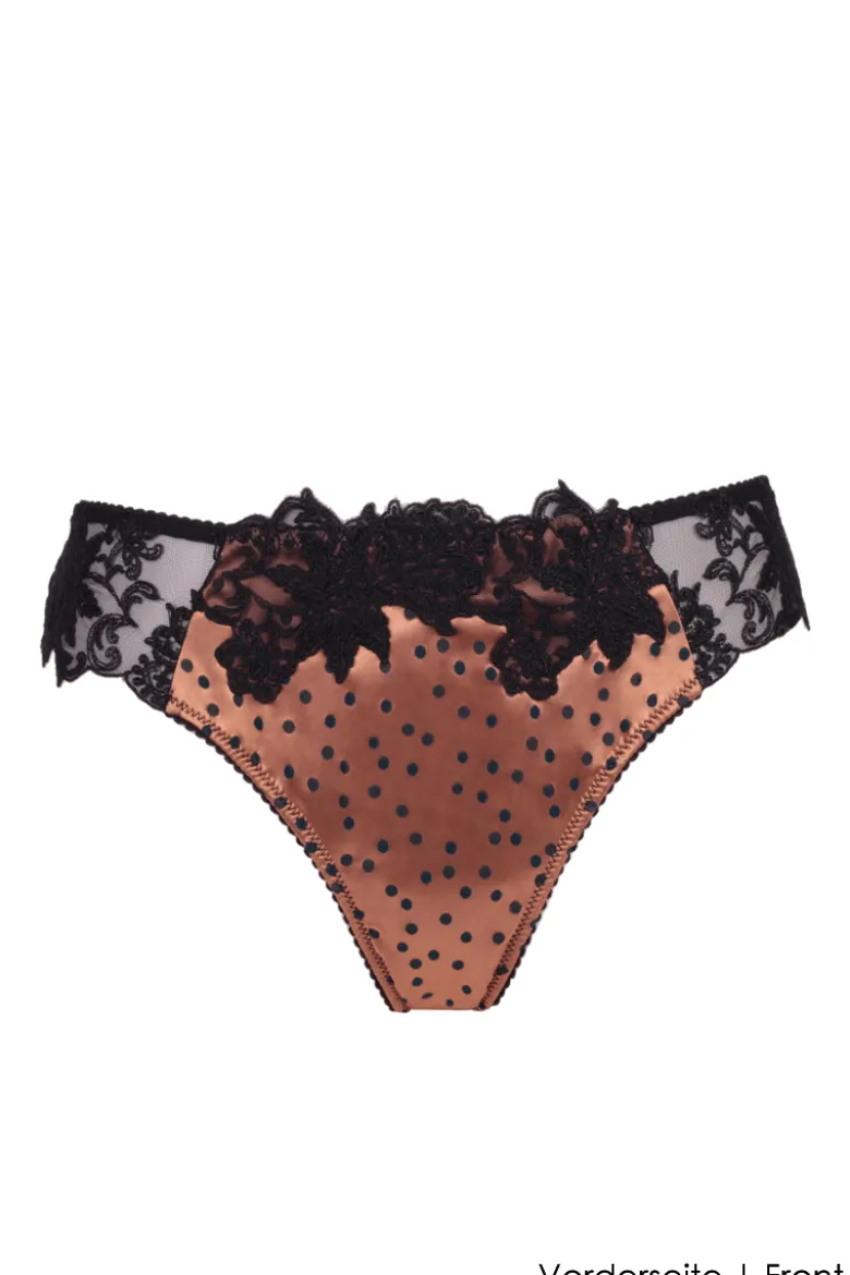 Ambra Lingerie - Jacquard Satin Brasilian Slip - Bronze