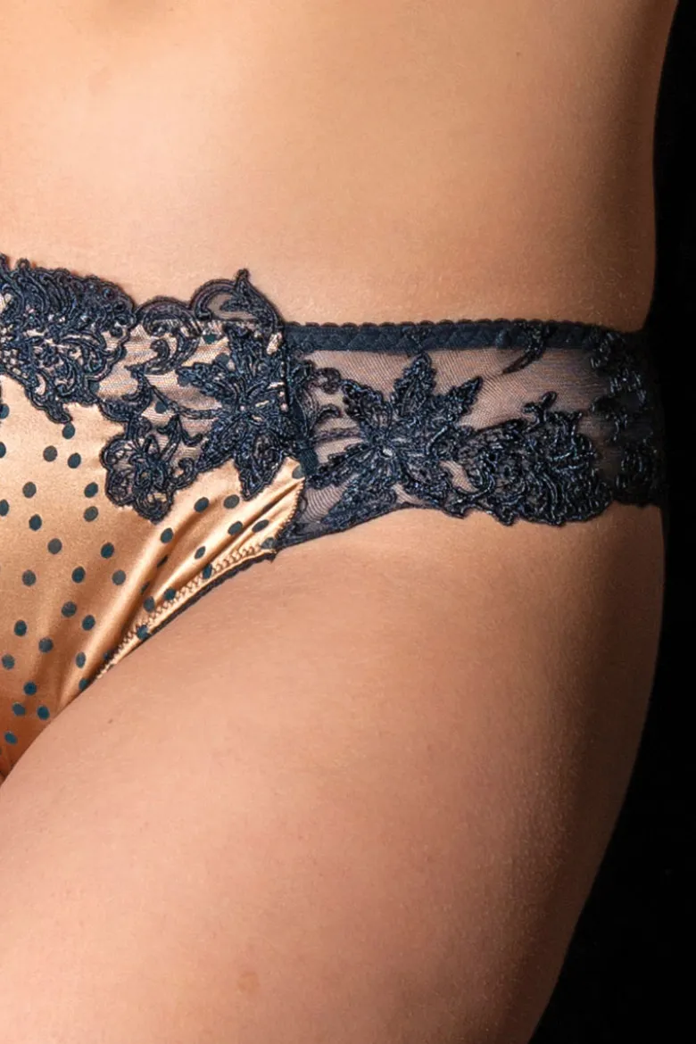 Ambra Lingerie - Jacquard Satin Brasilian Slip - Bronze