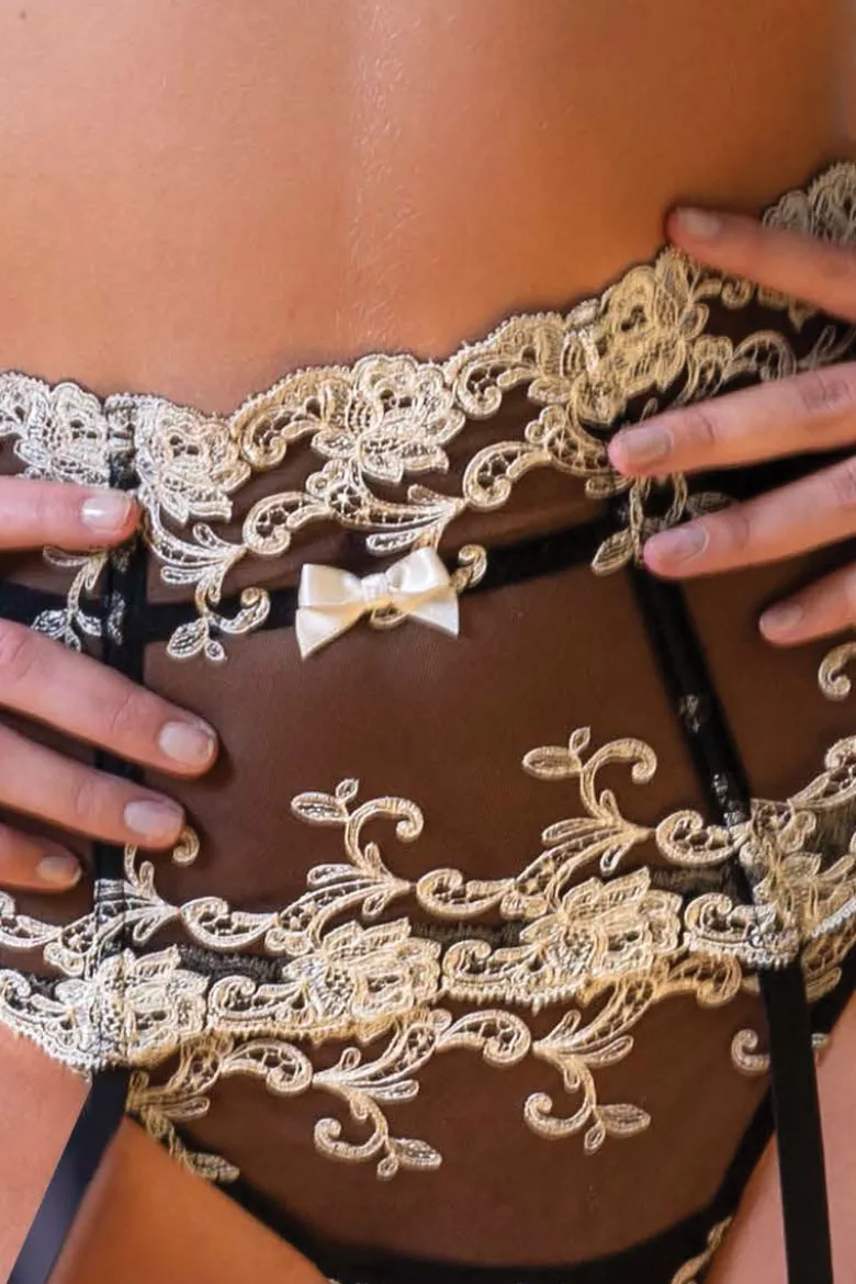 Ambra Lingerie - Platinum Strapsgürtel - Schwarz Seta