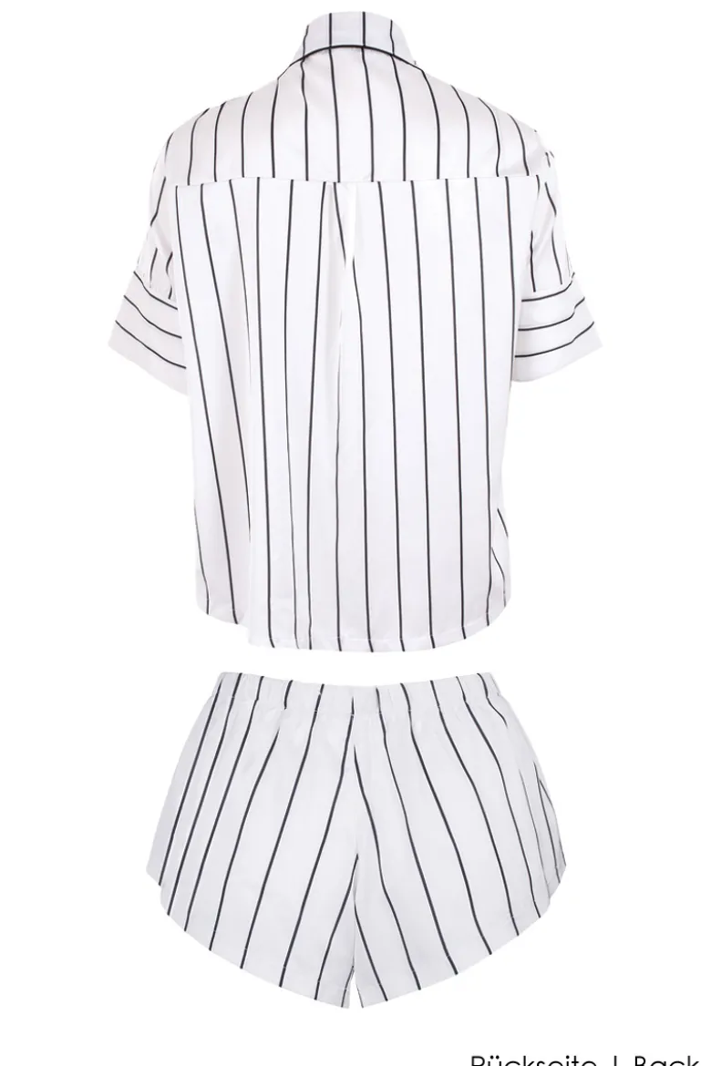 Bluebella - Alma Satin Pyjama - Weiss Blau