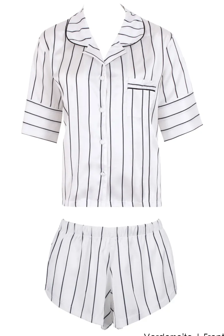 Bluebella - Alma Satin Pyjama - Weiss Blau