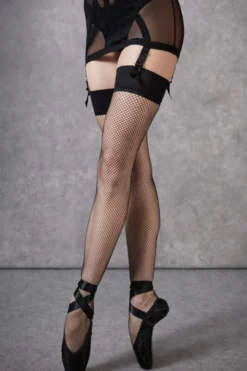 Bluebella - Fishnet Strapsstrümpfe - Schwarz