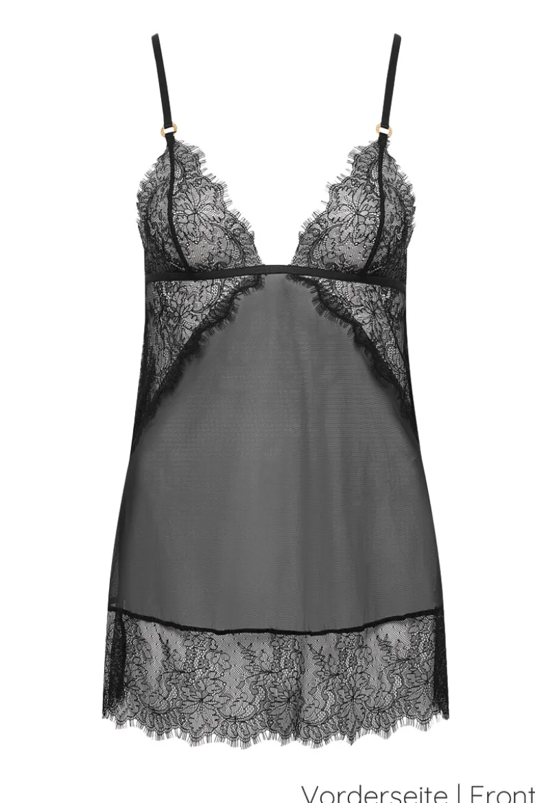 Bluebella - Peony Negligé und String Set - Schwarz