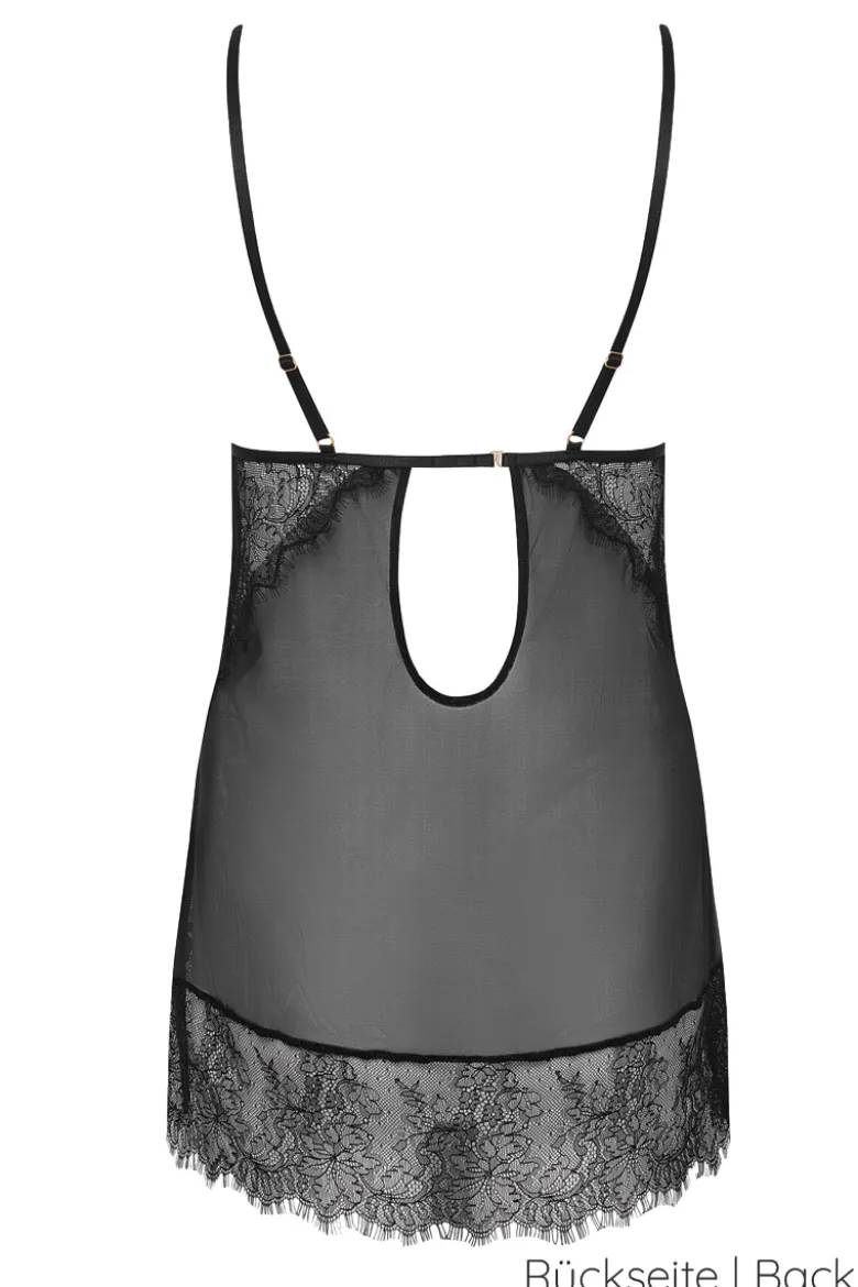 Bluebella - Peony Negligé und String Set - Schwarz
