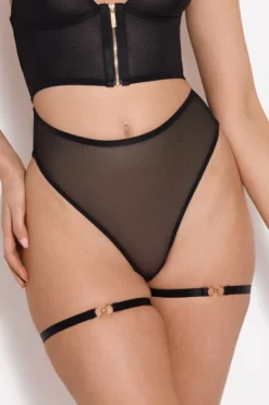 Bordelle Lingerie - Circe Strap Garters Set - Schwarz