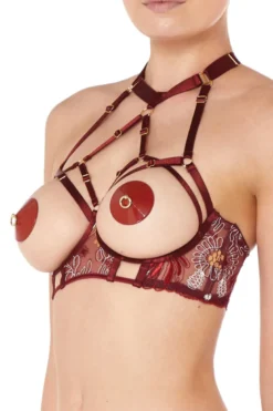 Bordelle Lingerie - O Ring Enamel Nipplets - Rot
