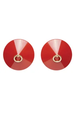 Bordelle Lingerie - O Ring Enamel Nipplets - Rot