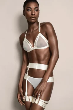 Bordelle Lingerie - Webbed Garters Strumpfband Set - Cream