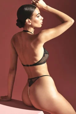 Bracli - London G-String / Perlenstring - Schwarz
