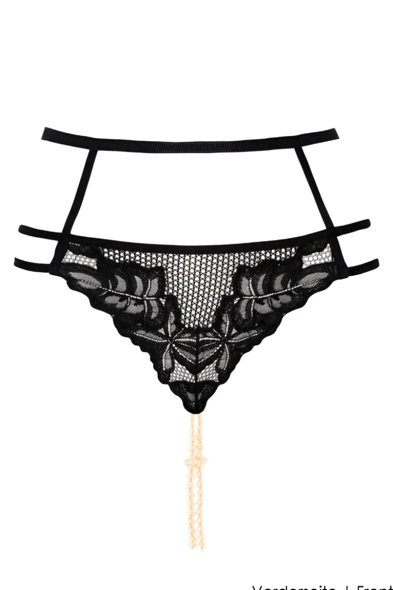 Bracli - London Panty / Perlenstring - Schwarz