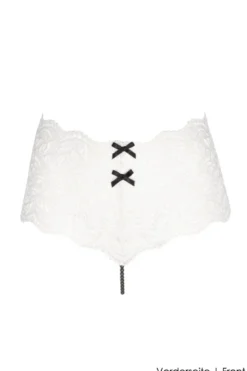Bracli - Paris Dark Panty Perlenstring - Weiss Schwarz