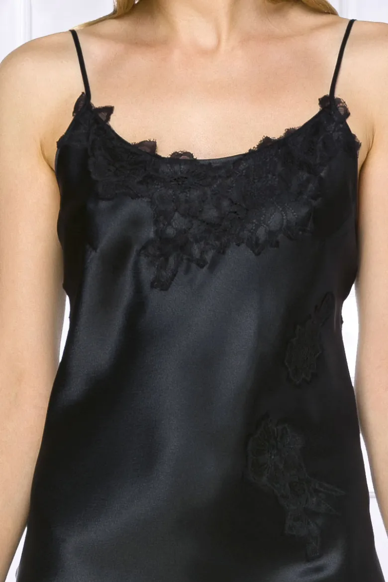Coemi - Ayana Satin Slip Dress - Schwarz