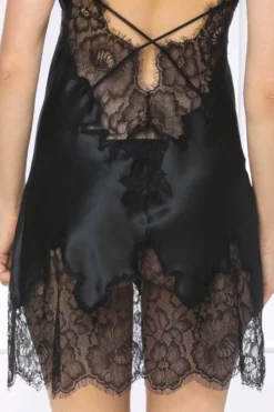 Coemi - Ayana Satin Slip Dress - Schwarz