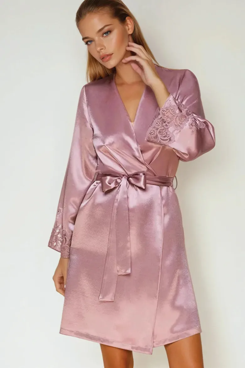 Coemi - Eline Satin Kimono - Dusty Pink
