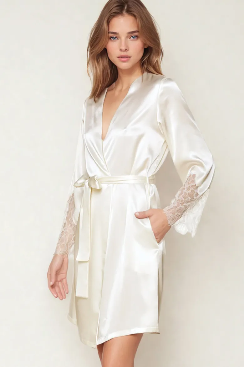 Coemi - Federica Satin Kimono - Champagner