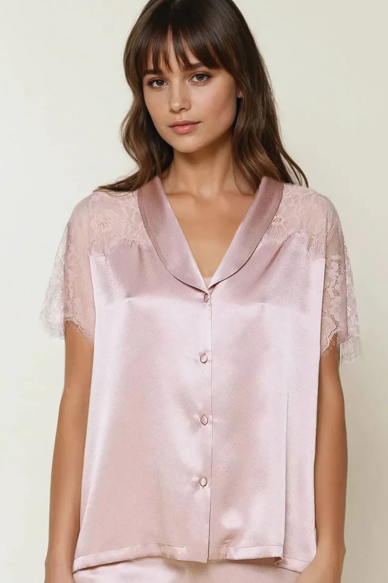 Coemi - Federica Satin Pyjama - Puder