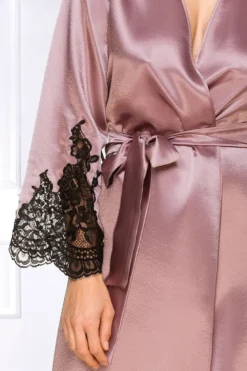 Coemi - Jemma Satin Kimono - Dusty Pink/Schwarz