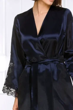 Coemi - Kristina Satin Kimono - Dark Navy