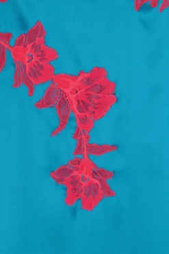 Cotton Club Seide - Negligee - Valida - Blau Rot