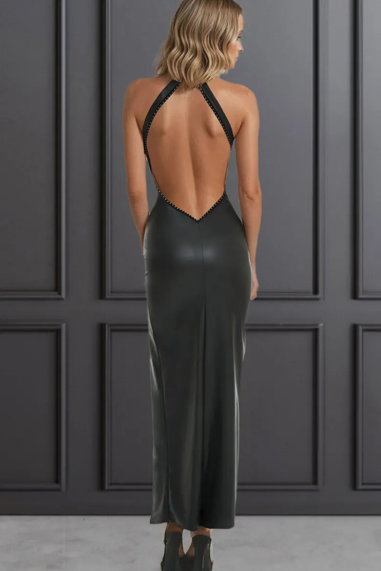 Maison Catanzaro - Poussycat Wetlook Robe - Schwarz