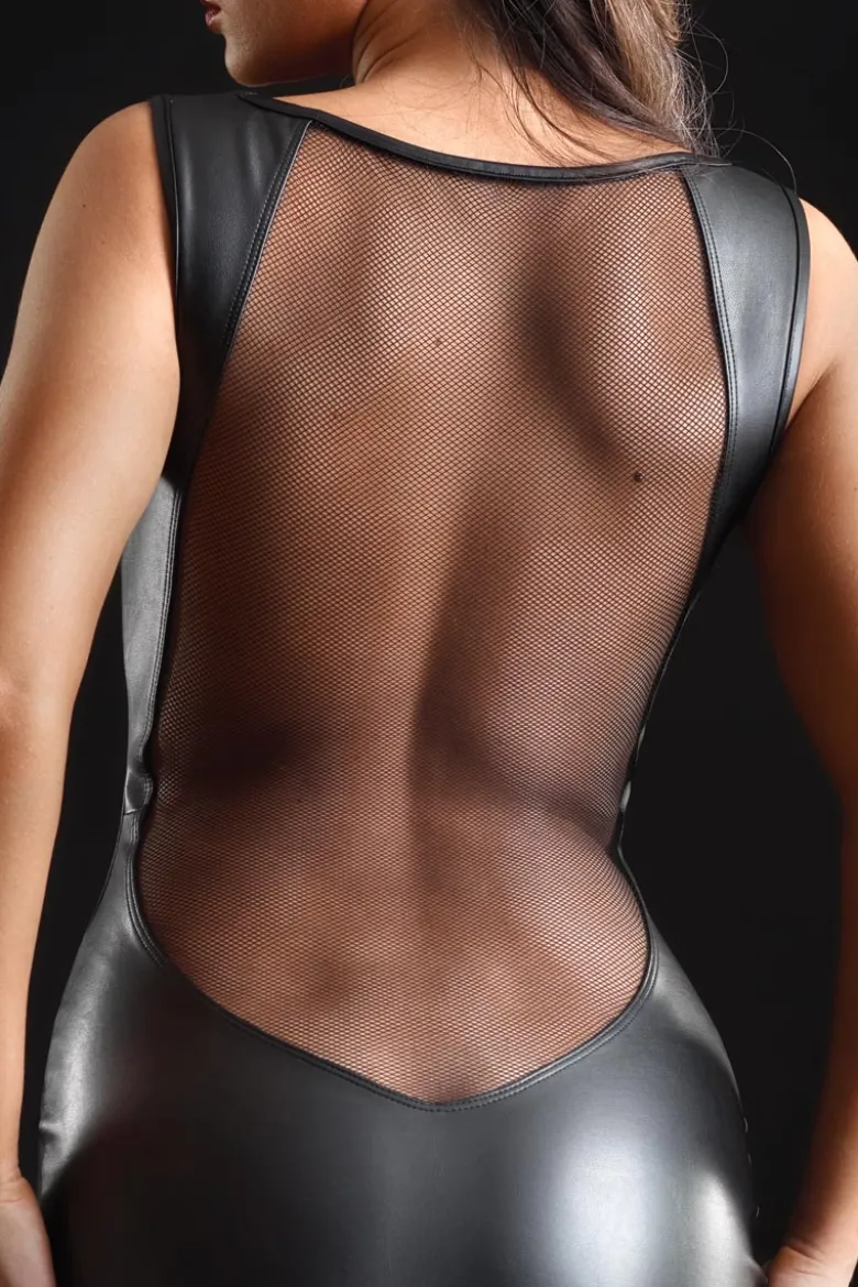 Maison Catanzaro - Prune Robe Leder Look - Schwarz