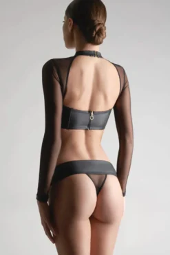 Maison Close - Chambre Noire Bolero Top - Wetlook Schwarz