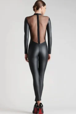 Maison Close - Chambre Noire Catsuit Ouvert - Wetlook Schwarz
