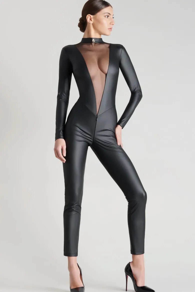 Maison Close - Chambre Noire Catsuit Ouvert - Wetlook Schwarz
