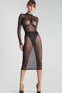 Maison Close - Corps a Corps Midi Dress mit Harness - Schwarz