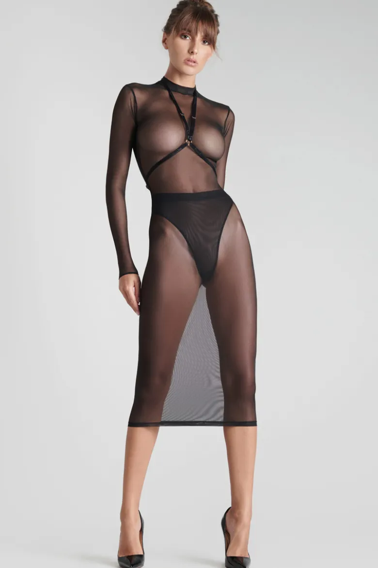 Maison Close - Corps a Corps Midi Dress mit Harness - Schwarz