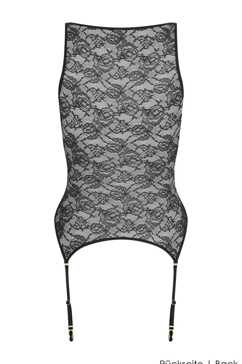 Maison Close - Flashback Tank Top mit Strapsen - Schwarz