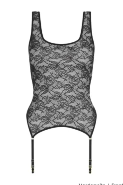Maison Close - Flashback Tank Top mit Strapsen - Schwarz