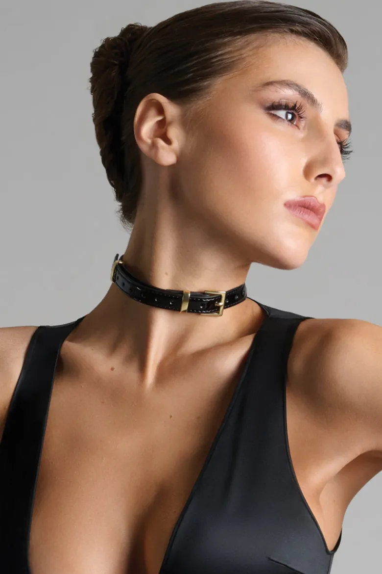 Maison Close - La Liaison Choker Halsband - Schwarz