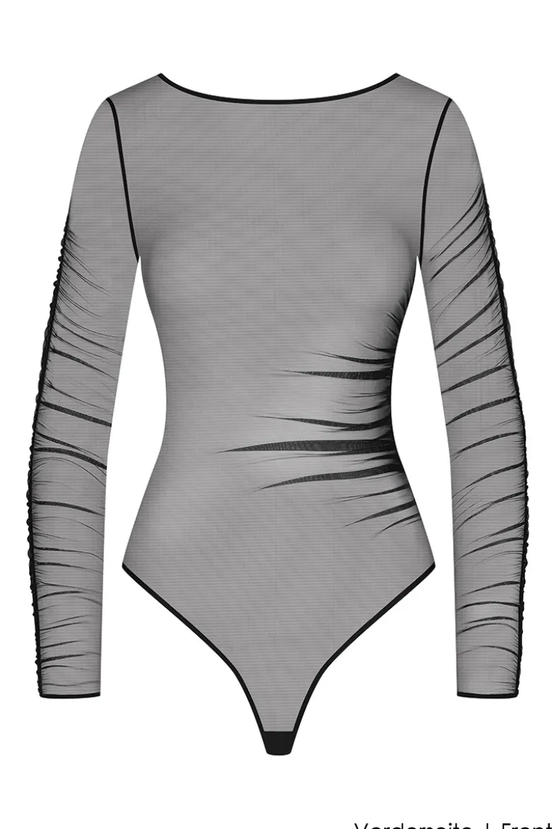 Maison Close - Nuit Fauve Langarm Stringbody - Schwarz