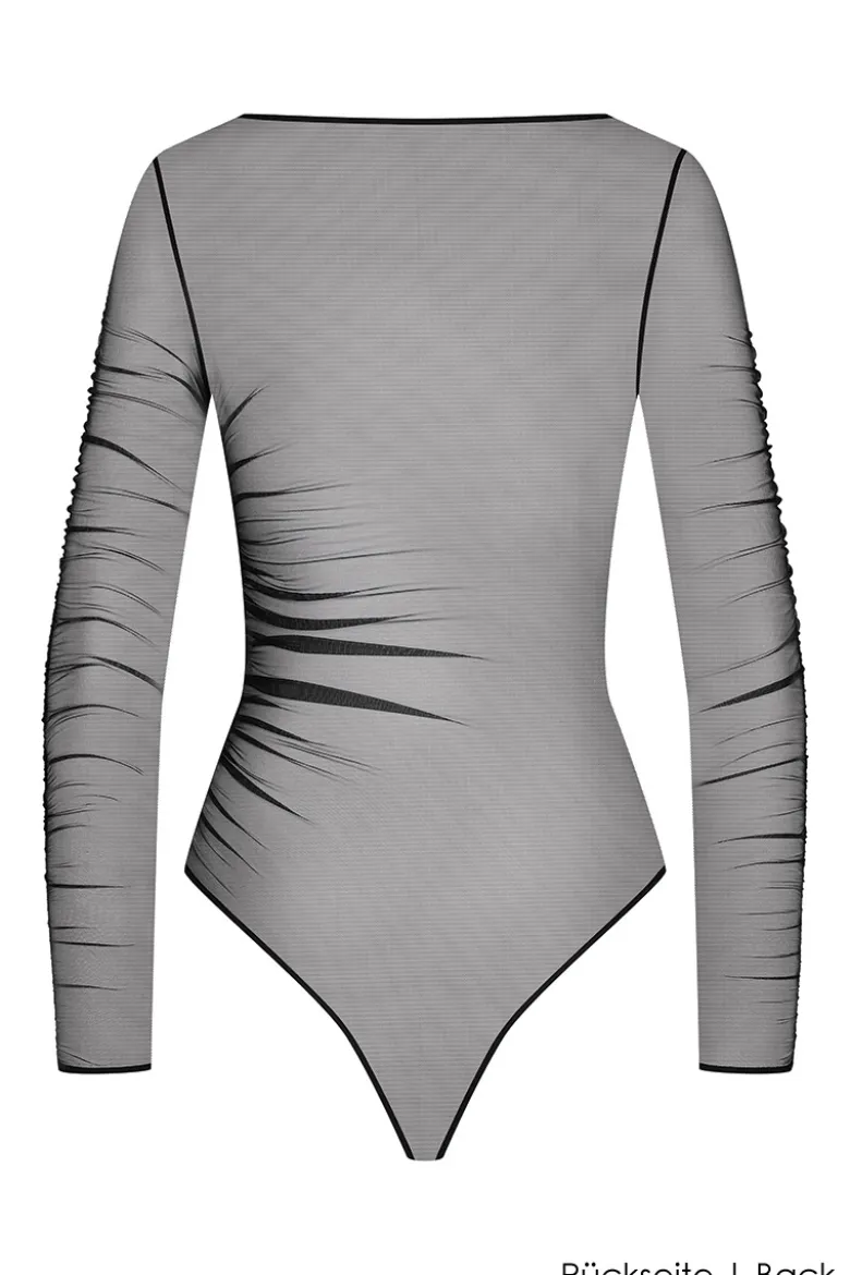 Maison Close - Nuit Fauve Langarm Stringbody - Schwarz