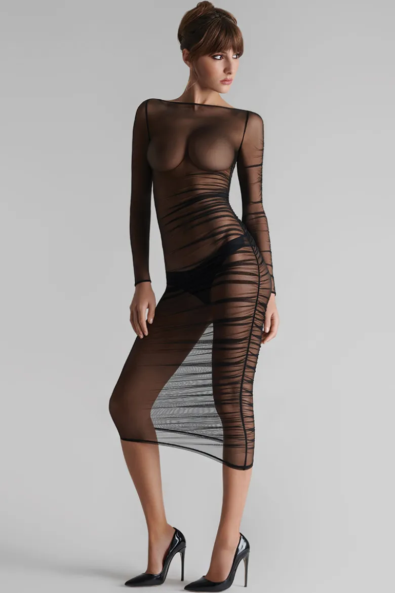 Maison Close - Nuit Fauve Midi Dress - Schwarz