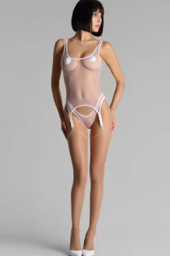 Maison Close - Pure Tentation Sheer Torselette - Weiss