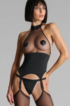 Maison Close - Pure Tentation Torselette mit Strapsen - Schwarz