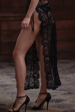 Marjolaine - Mabelle Spitzen Negligee - Schwarz
