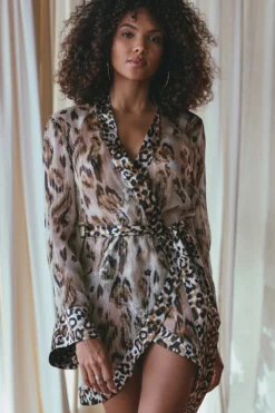 Marjolaine - Roar Seiden Kimono - Panthere Print