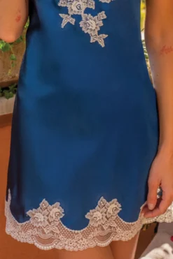 Marjolaine - Seiden Neglige - Blau