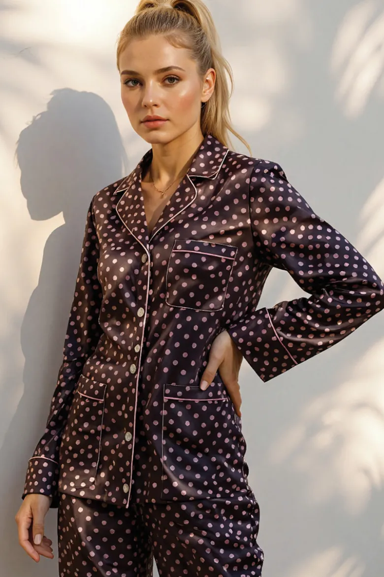 Marjolaine - Seiden Pyjama - Mehrfarbig