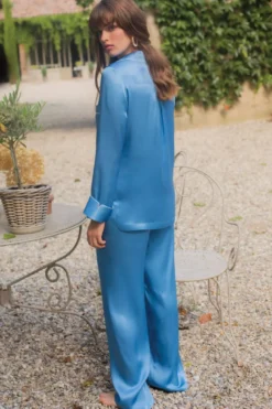 Marjolaine - Seiden Pyjama Set - Cobalt