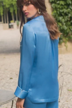 Marjolaine - Seiden Pyjama Set - Cobalt
