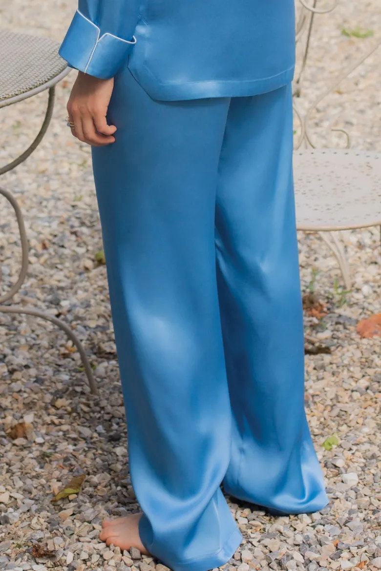 Marjolaine - Seiden Pyjama Set - Cobalt