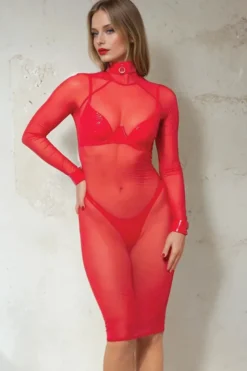 Patrice Catanzaro - Azia Robe Mesh - Rot