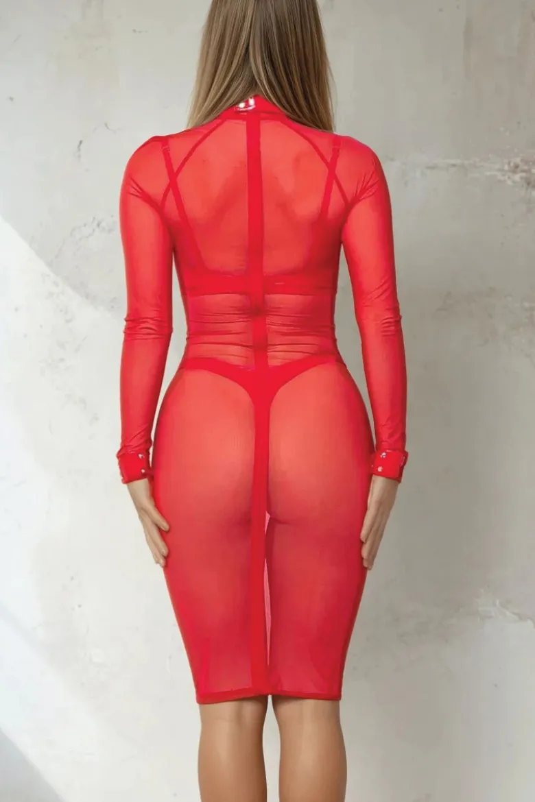 Patrice Catanzaro - Azia Robe Mesh - Rot