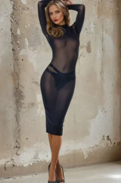 Patrice Catanzaro - Azia Robe Mesh - Schwarz