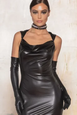 Patrice Catanzaro - Wetlook Long Gloves - Schwarz