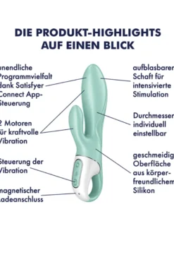 Satisfyer - Air Pump Bunny 5+ Rabbit Vibrator - Mint Türkis
